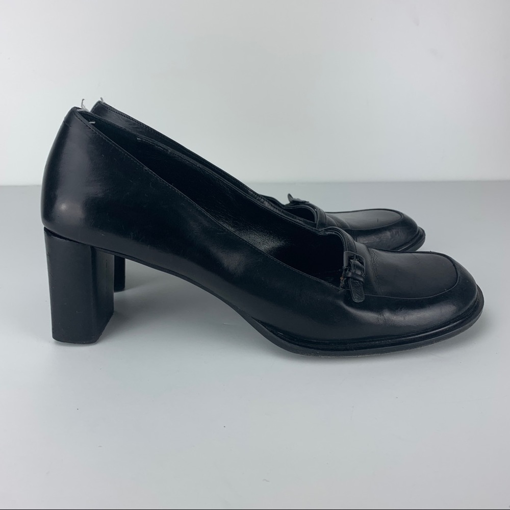 paloma women’s 7.5M slip on block heel Black Leather